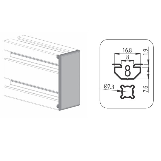 Zárókupak - 60x30 - Fekete - V2