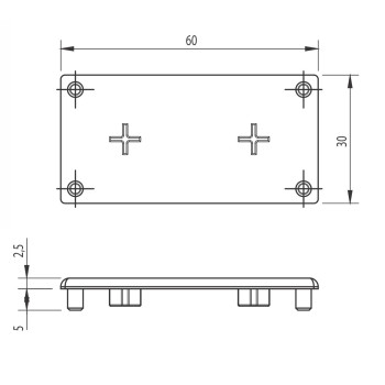 Zárókupak - 60x30 - Szürke - V2