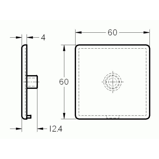 Zárókupak - 60x60 - Fekete