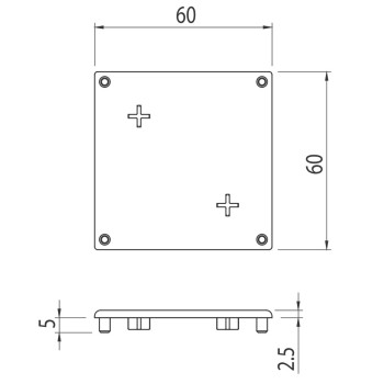 Zárókupak - 60x60 - Szürke