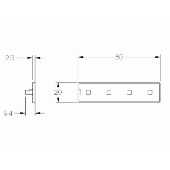 Zárókupak - 80x20 - Fekete