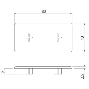 Zárókupak - 80x40 - Szürke - V2