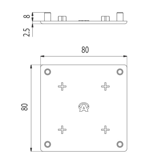 Zárókupak - 80x80- Nehéz típushoz - Szürke