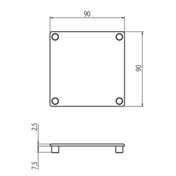 Zárókupak - 90x90 - Szürke -V2
