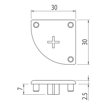 Zárókupak - R30-90 - Szürke