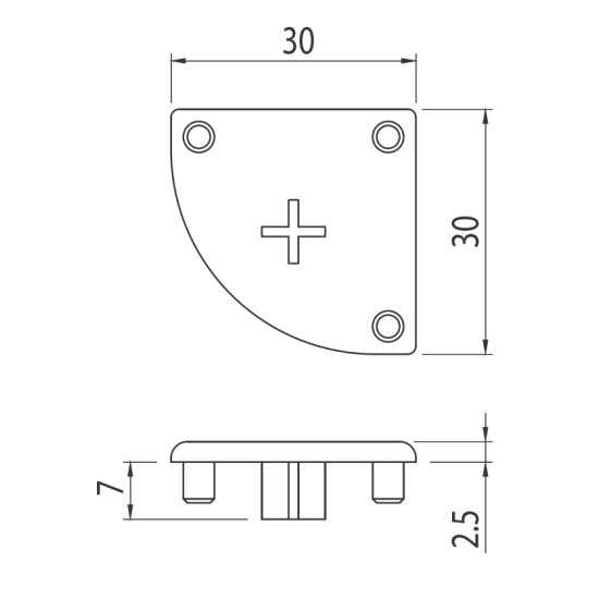 Zárókupak - R30-90 - Szürke