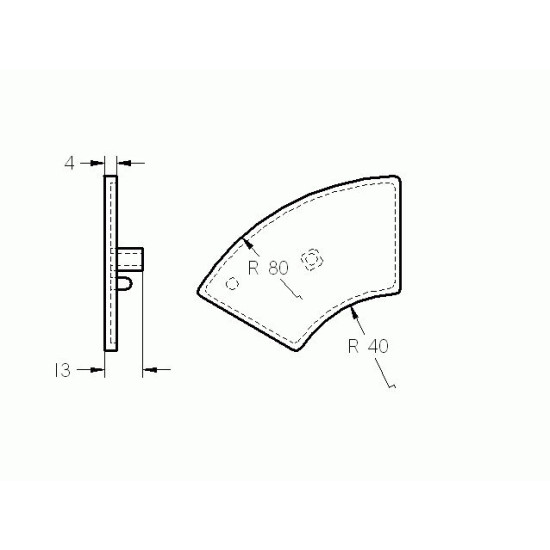 Zárókupak - R40/80-60° - Fekete