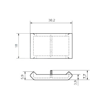 Zárókupak sarokelemekhez - 20x20 - Fekete