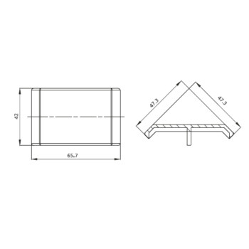 Zárókupak sarokelemekhez - 45x45 - Fekete - V2