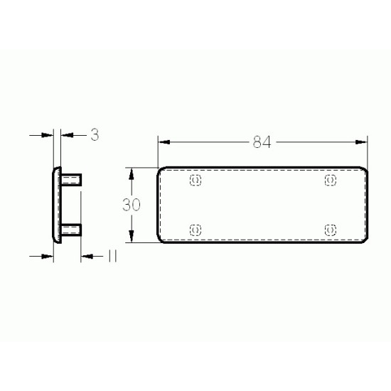 Zárókupak sarokelemekhez - 60x60 - Fekete