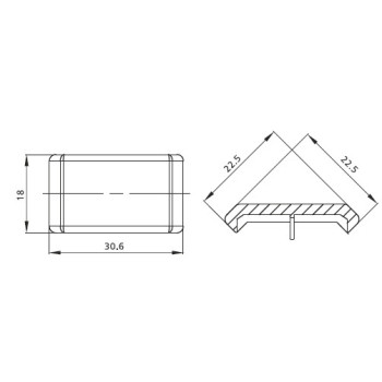 Zárókupak sarokelemhez - 20x20 - Fekete