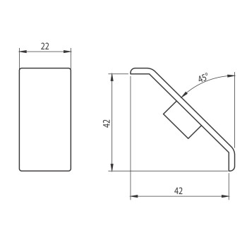 Zárókupak sarokelemhez - 40x25 - Fekete